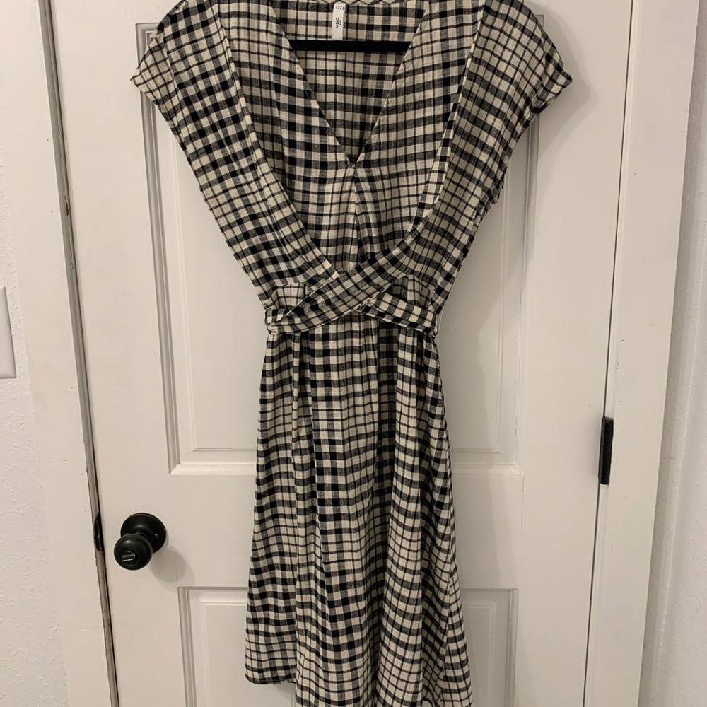 Plaid Tie Front Dress